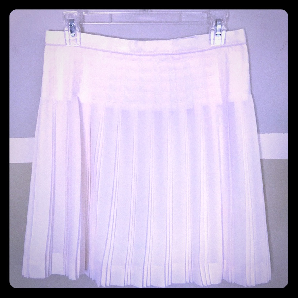 J. Crew Pleated Mini Skirt in Light Cream